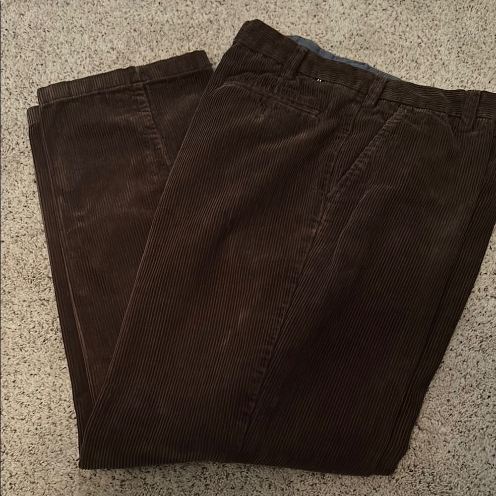 Nautica The Dansforth Pant Classic Fit Men's Brown Corduroy Pants 36W32L